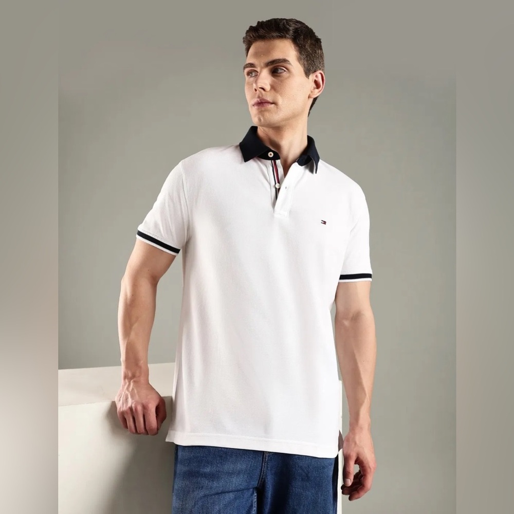 Tommy Hilfiger Kole TH Luxe Custom Fit Short Sleeve Polo Shirt SZ L